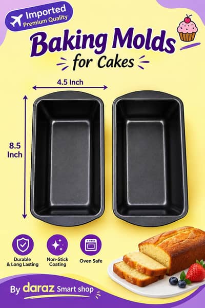 no stick Loaf Cake mold,Bread mold,Good condition,imported 2 piece set