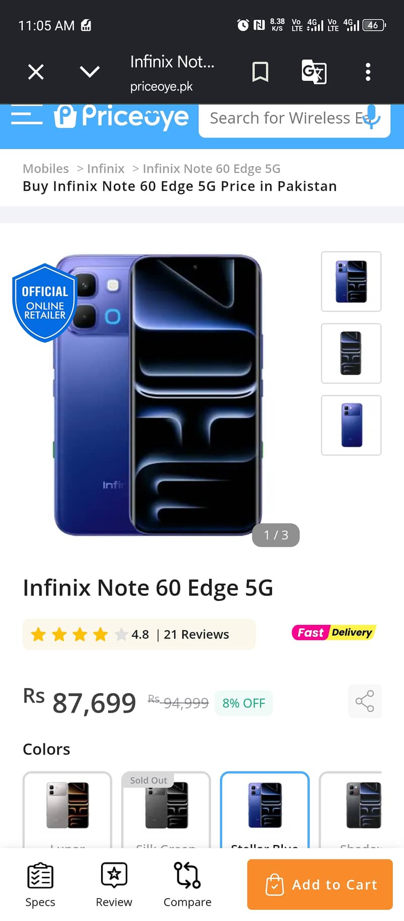 Infinix note edge 0