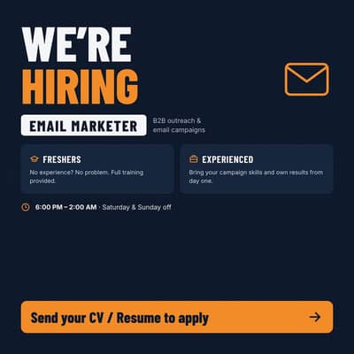 Email Marketer Freshers & Experienced  Freshers and experience