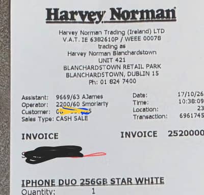 Iphone Duo star white 256 GB EU model