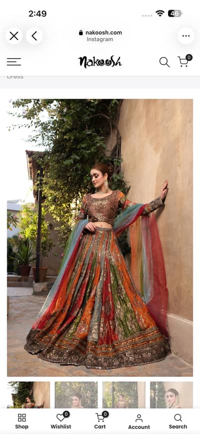 Bridal lehnga choli from brand NAKOOSH