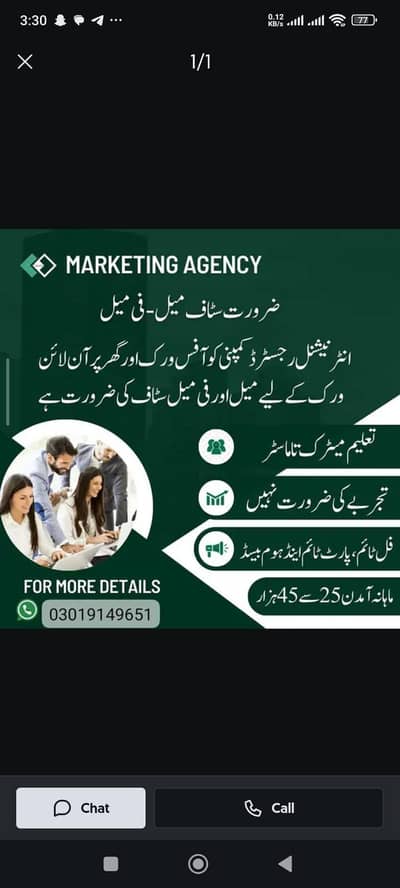 Staff required