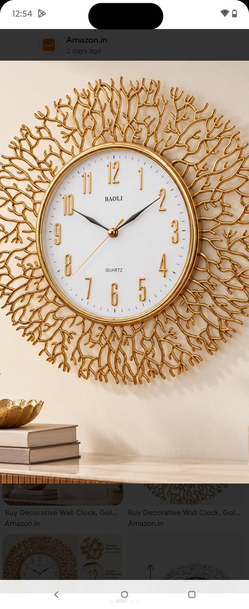 Golden wall clock watch - Watches - 1120953795