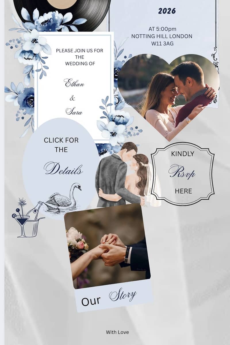 Canva editable wedding website 1