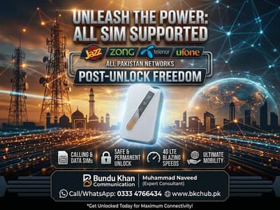 Zong Bolt+ / Jazz / Telenore/ Ufone /  PTCL WiFi Device 1 Year Warrty