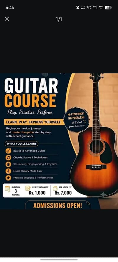 GUITAR LEARNING CLASSES IN MULTAN FOR BOTH ELDERS AND KIDS