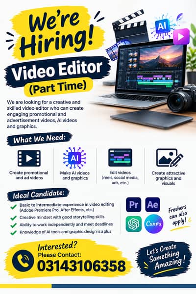 Video Editor Needed part time