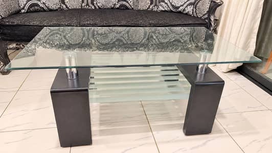 Center wooden and Glass Table