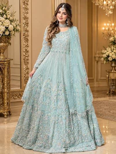 ice blue color maxi