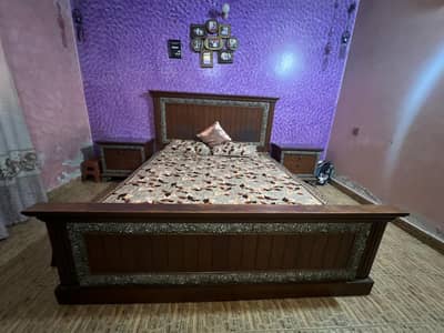 Wooden Bedroom Furniture Set for Sale–Bed, Dressing Table & SideTables