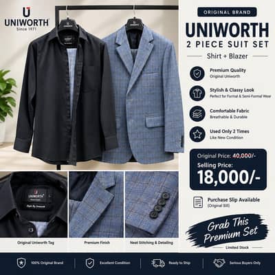 Uniworth Original 2 Piece Suit – Waist 32 – Excellent Condition