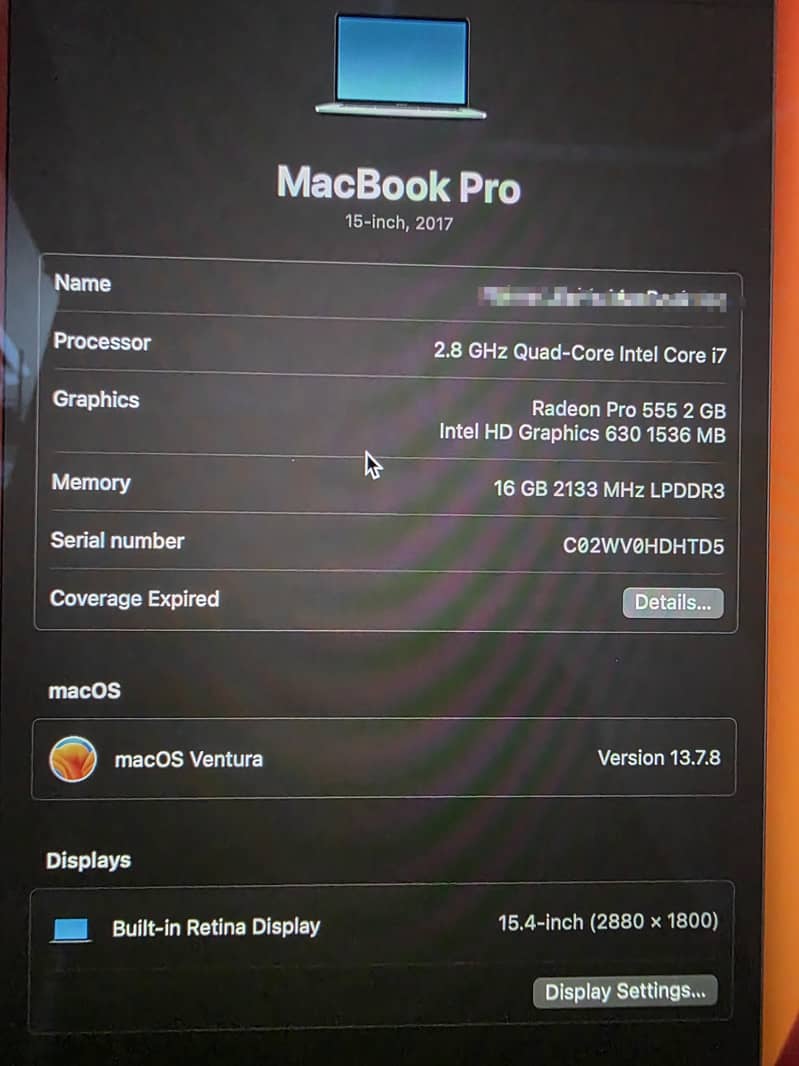 Macbook Pro 2017 5