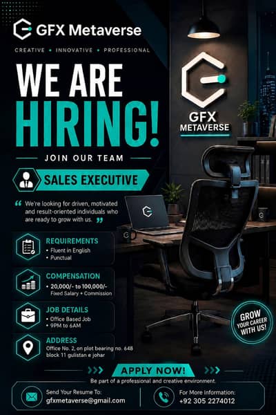 Urgent Hiring: Sales Executive (Night Shift) - GFX Metaverse