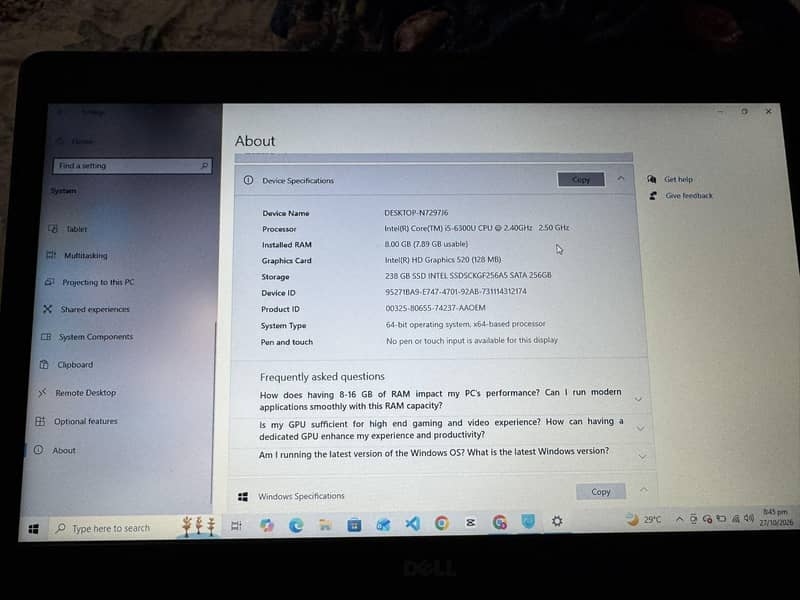 Dell corei5 6th generation 4