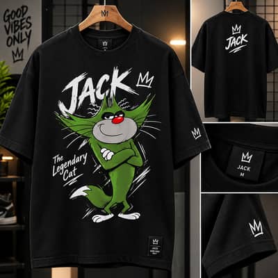 Black Oversized T-Shirt for Men | Premium Printed Streetwear