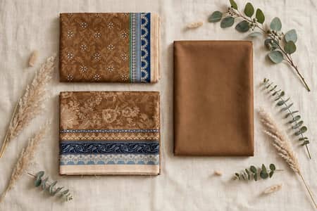 Unstitch Plain trouser and printed shirt with printed shawl/Dupatta