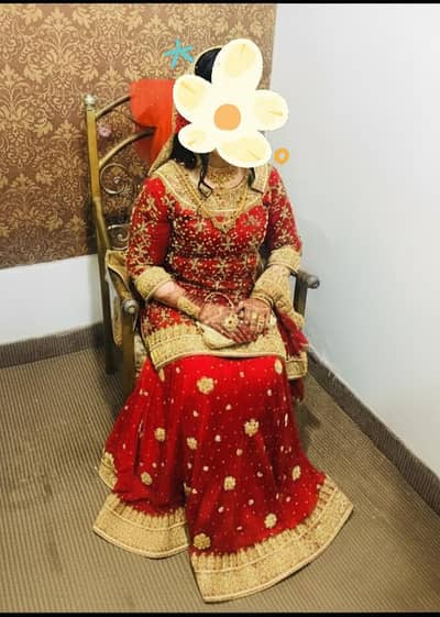 Beautiful Bridal Lehnga  Size Large  Sale Price 16k