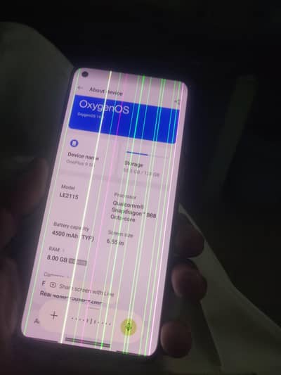 One Plus 9 5g  8gb 128gb 888 snapdragon back crack hai