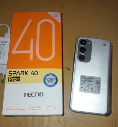Tecno Spark 40 Pro Plus 8/256 With Box Charger Condition 10/9
