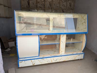 COUNTER WOOD AND GLASS