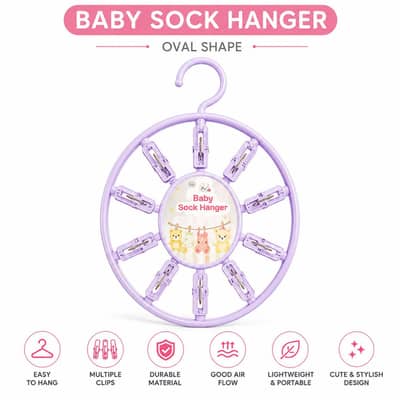 QPlastic Baby Sock Hanger - Round & Oval Design | Random Design