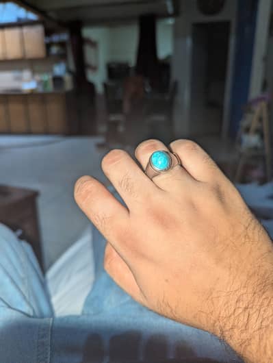 Beautiful Arizona Feroza with 92.5 sterling silver ring