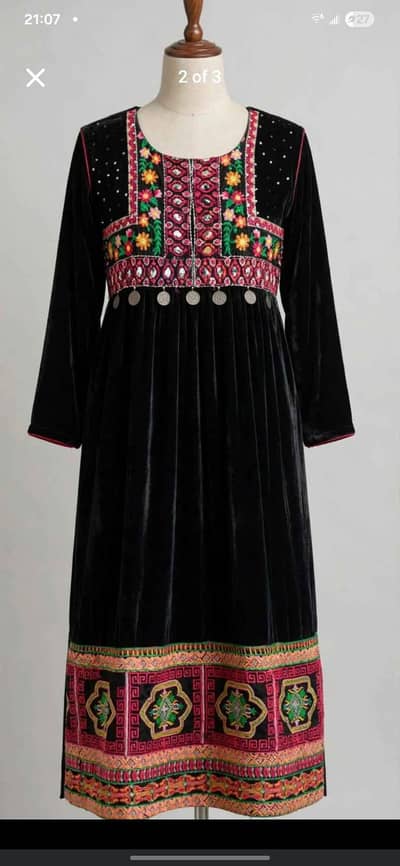 Black Velvet Frock  Embroidered Traditional