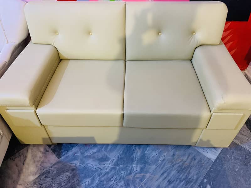 L Shape Rexine Sofa Set with Table 1