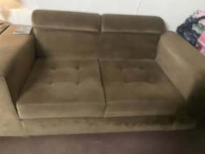 Brown velvet 2 seater