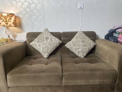 Brown velvet 2 seater