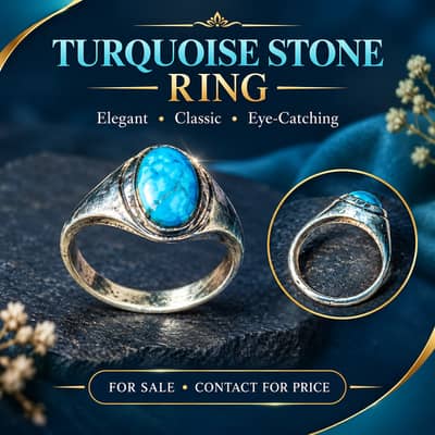 Beautiful Arizona Feroza with 92.5 sterling silver ring