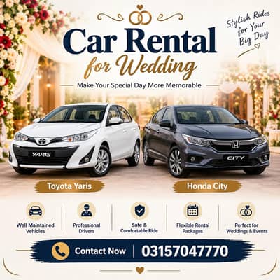 Toyota Yaris & Honda City For Rent