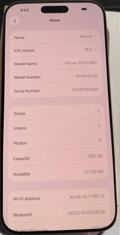 iPhone 16 Pro Max JV – Excellent Condition – 256GB