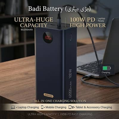 100wt Led power bank for mobile and laptop