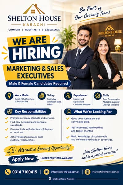JOB VACANCY – MARKETING & SALES STAFF