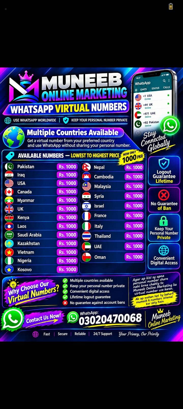 Muneeb Digital Services Abroad Numbers 0
