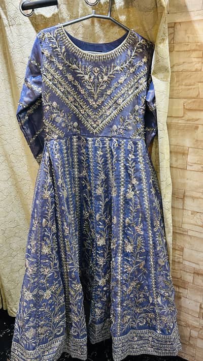 Fully embroidery long length mecxi frowk