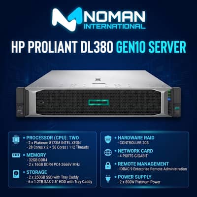 HP ProLiant DL380 Gen10 Server | Dual Xeon Platinum | 56 Cores ,server
