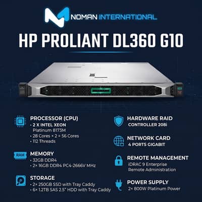 HP ProLiant DL360 Gen10 Server | Dual Xeon Platinum | 56 Cores server