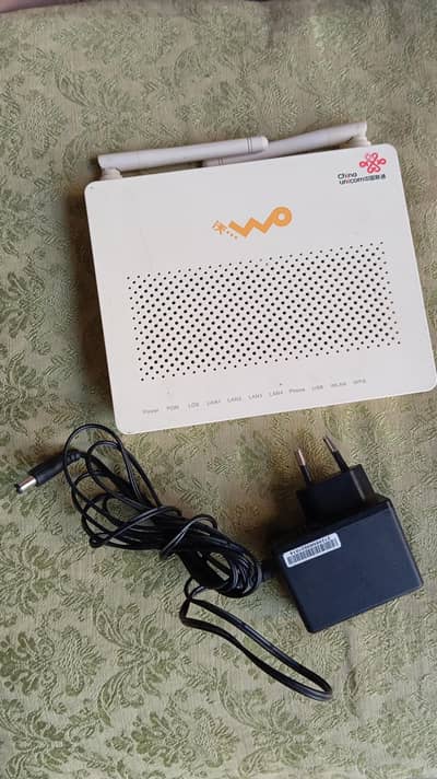 China Unicom Fiber WiFi Device with Adapter & Fiber Cable