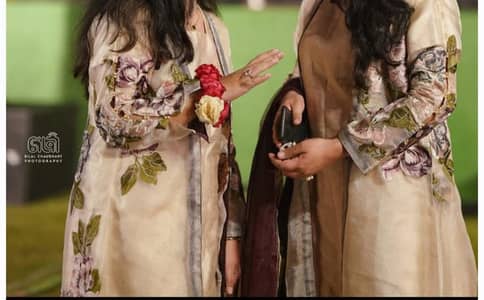 gown with embroidery