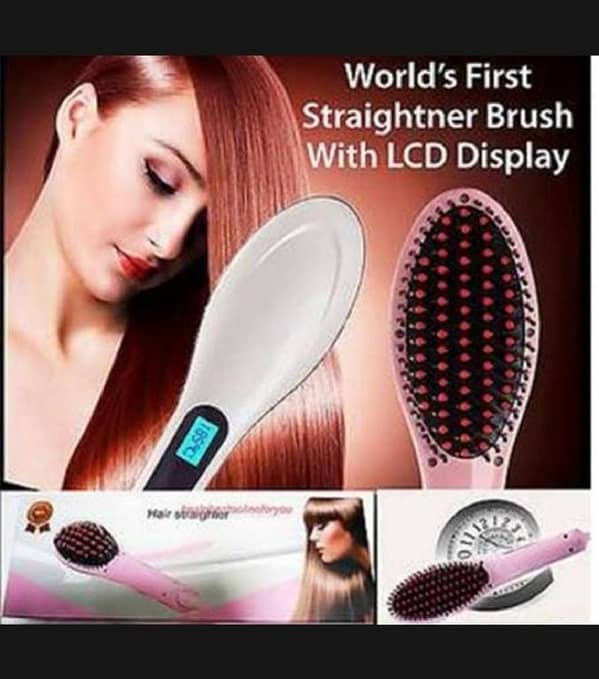 T Original Fast Hair Straightener Brush - Pink Maximum Temperature