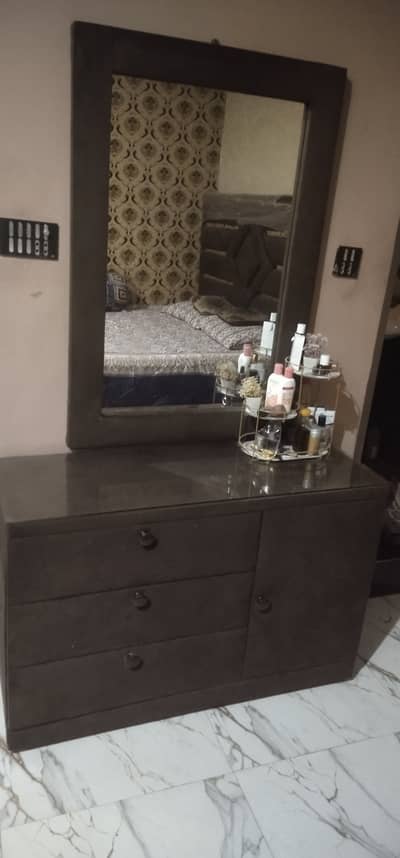 6 month used bed side table dressing and wardrobe for sale