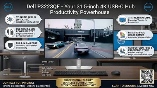 31.5-INCH 4K UHD USB-C HUB MONITOR FOR SALE / dell monitor for sale