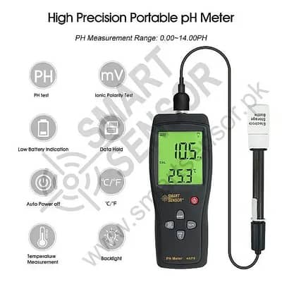 Smart Sensor Digital pH Meter 0–14 pH | Laboratory pH Tester Sale