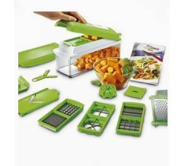 T   12 in 1 - Nicer Dicer Plus Speedy Chopper - Green 12 Pcs