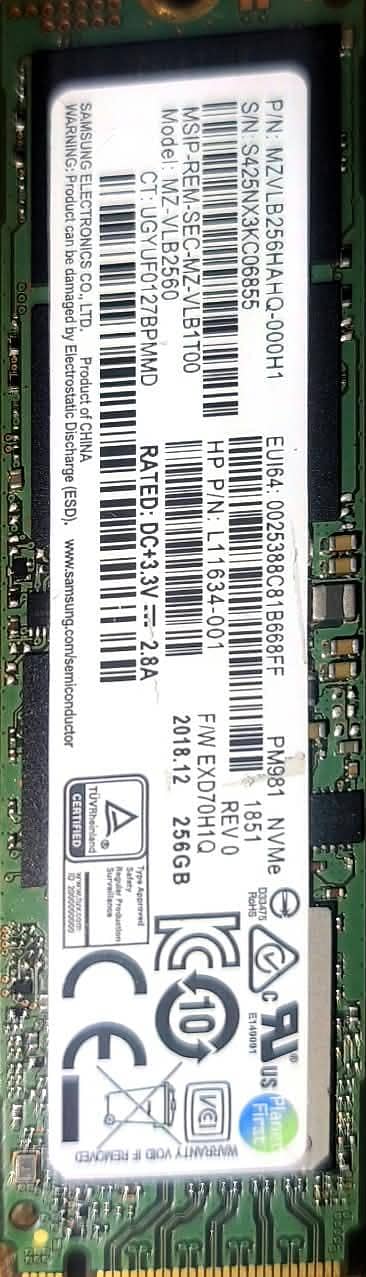 NVME 256 GB
