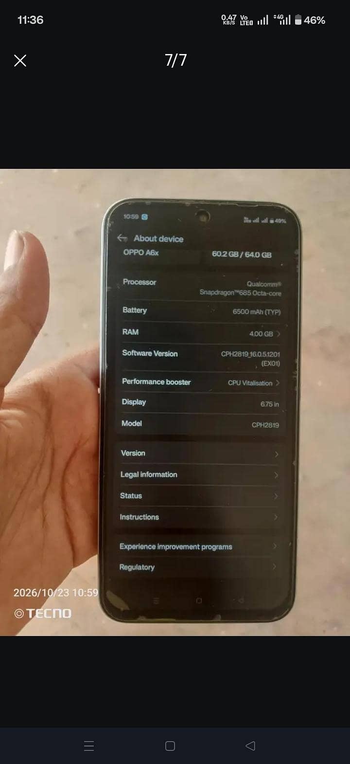 OPPO A6x 6