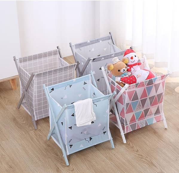 T  Dirty Clothes Basket Fabric Dust-proof Clothes Basket Foldable Bathroom Storage Basket Waterproof Storage Basket
