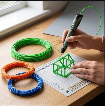 Pack of 3 (3D Pen) Filament Wire Refills – 10FT Length (Blue, Lime Green, Orange) R6210
